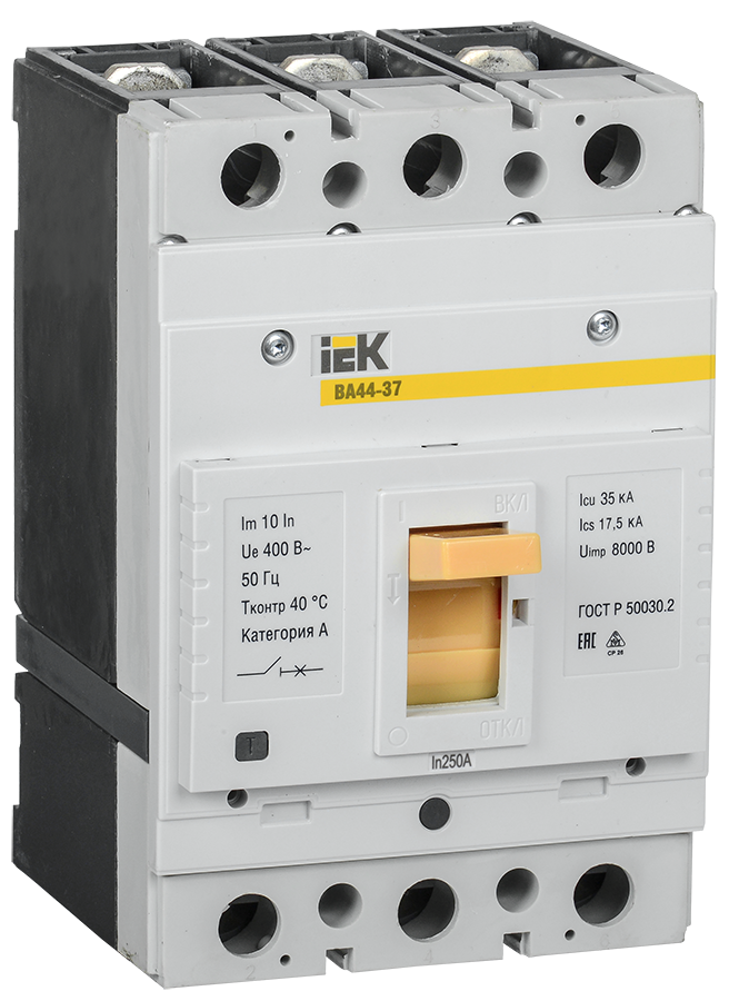 Выключатель автоматический ВА44-37 3Р 250А 35кА IEK SVA4410-3-0250-35