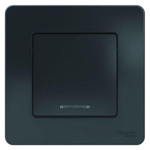 Выключатель 1-кл. СП Blanca 10А IP20 (сх. 1) 250В с подсветкой антрацит SE BLNVS010116 1210370