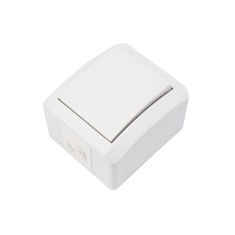 Выключатель одноклавишный INDUSTRIAL IP54 о/у, белый KRANZ