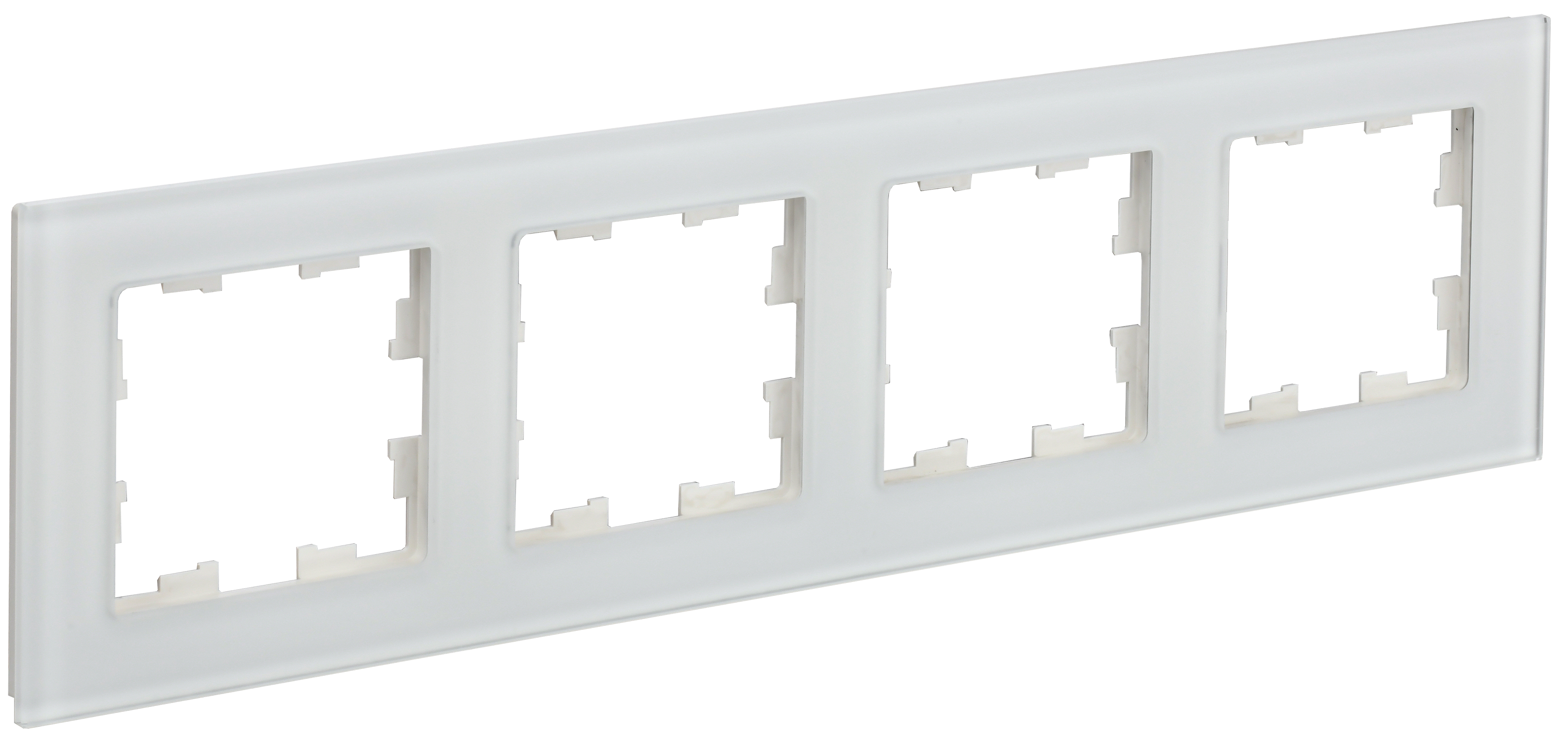 BRITE Рамка 4-местная РУ-4-2-Бр стекло белый матовый IEK