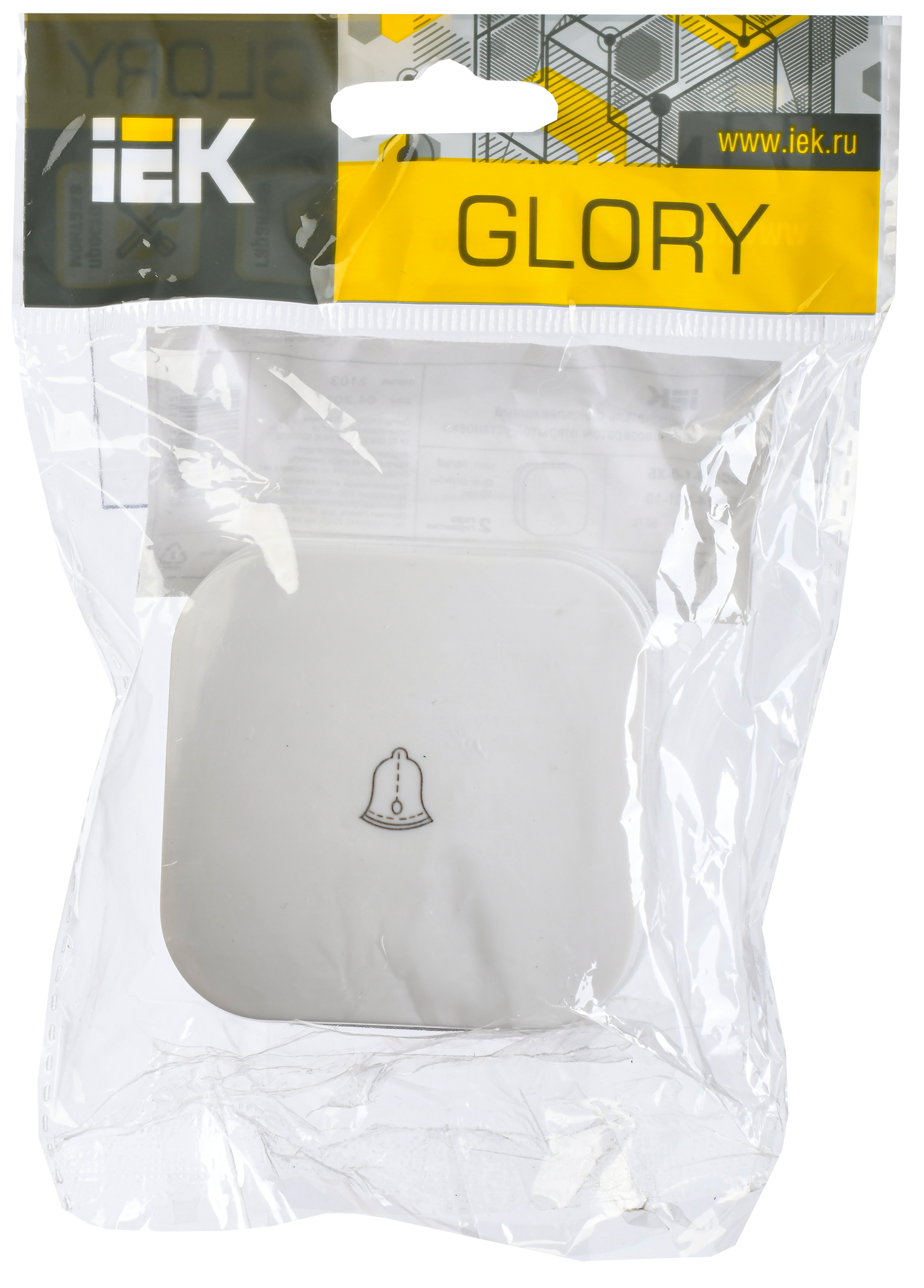 GLORY Выключатель 1-клавишный для открытой установки самовозвратный 10А ВСс20-1-0-ХБ белый IEK - Фото 2