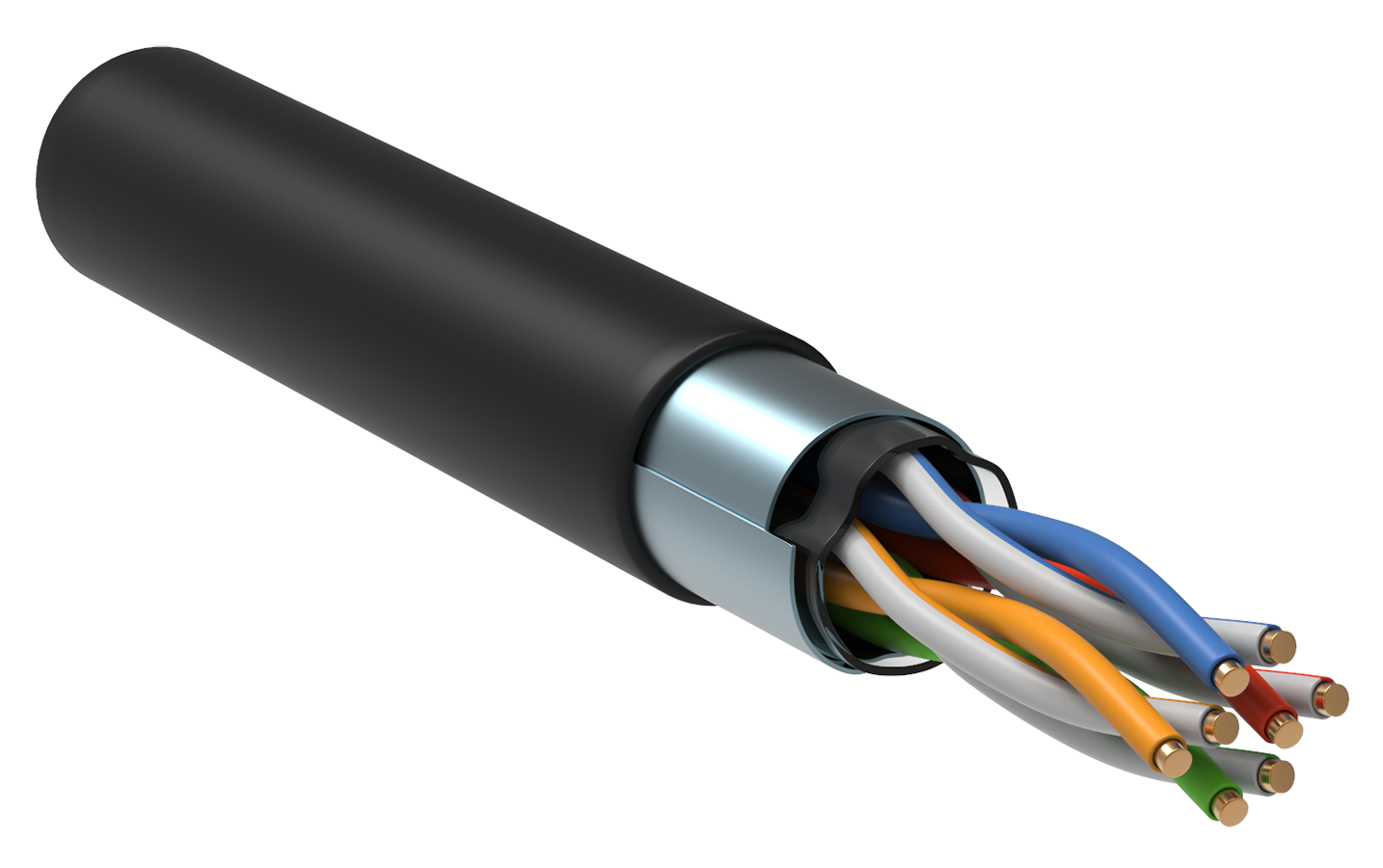 ITK Витая пара F/UTP кат.5E 4х2х24AWG solid LSZH нг(А)-HF черный (305м)