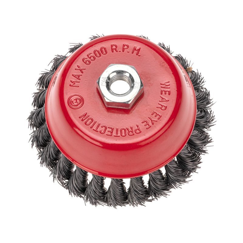 Щетка чашечная для УШМ, крученая стальная проволока, 125мм, М14 KRANZ KR-91-1235