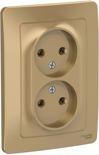 Розетка 2-м СП Blanca 16А IP20 250В без заземл. без защ. шторок титан SE BLNRS000024 - Фото 3