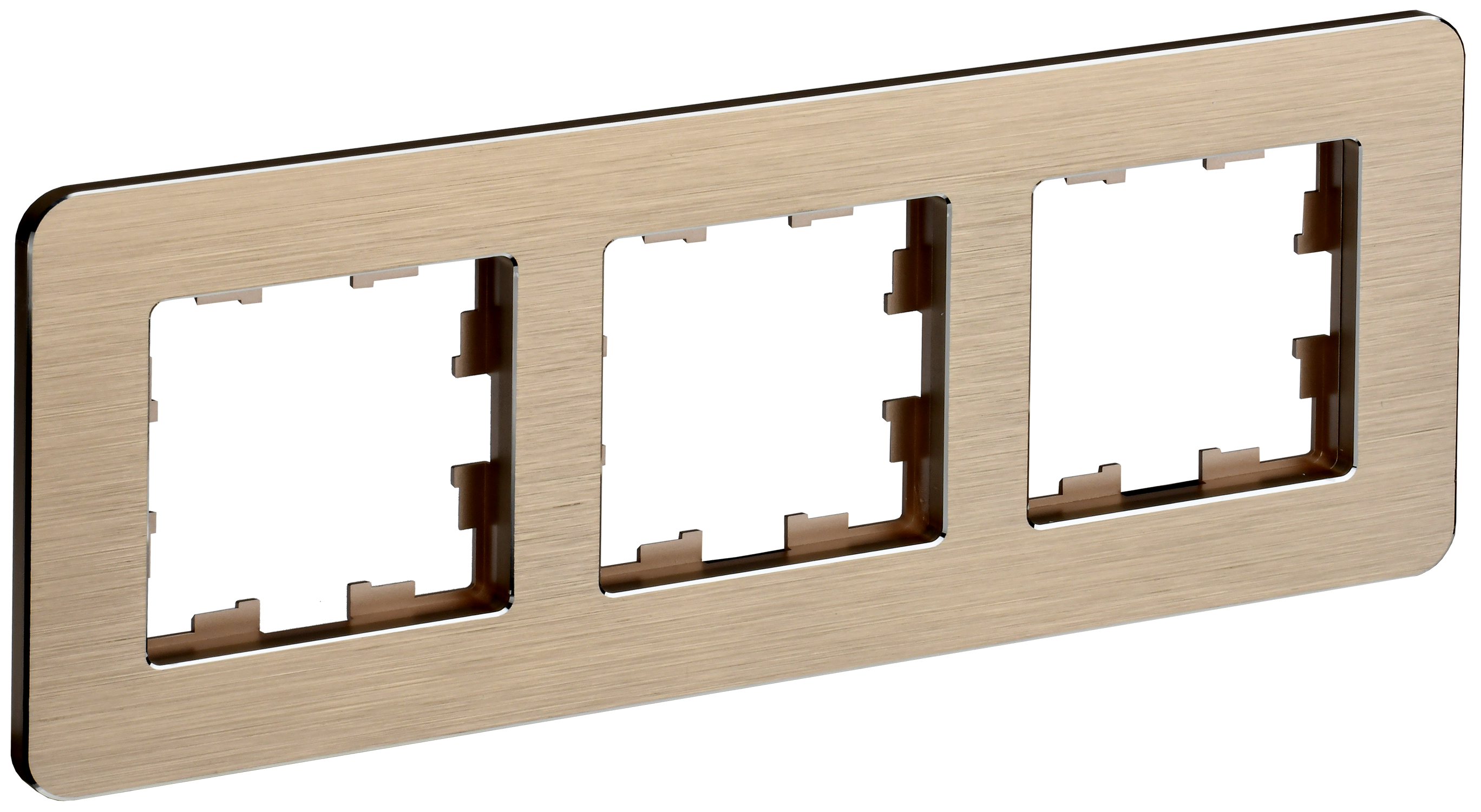 BRITE Рамка 3-местная РУ-3-1-Бр металл шампань RE AL IEK