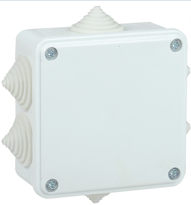 Коробка распаячная КМ для открытой проводки 100х100х45мм IP44 6 вводов белая IEK UKO11-100-100-045-K01-44