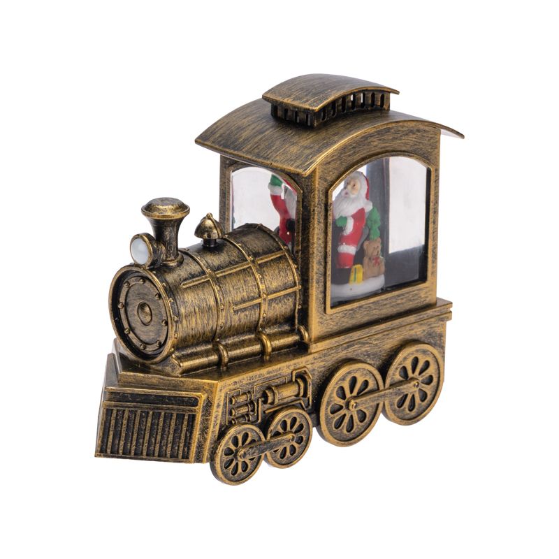 Декоративный фонарь Паровоз с эффектом снегопада и подсветкой 501-166