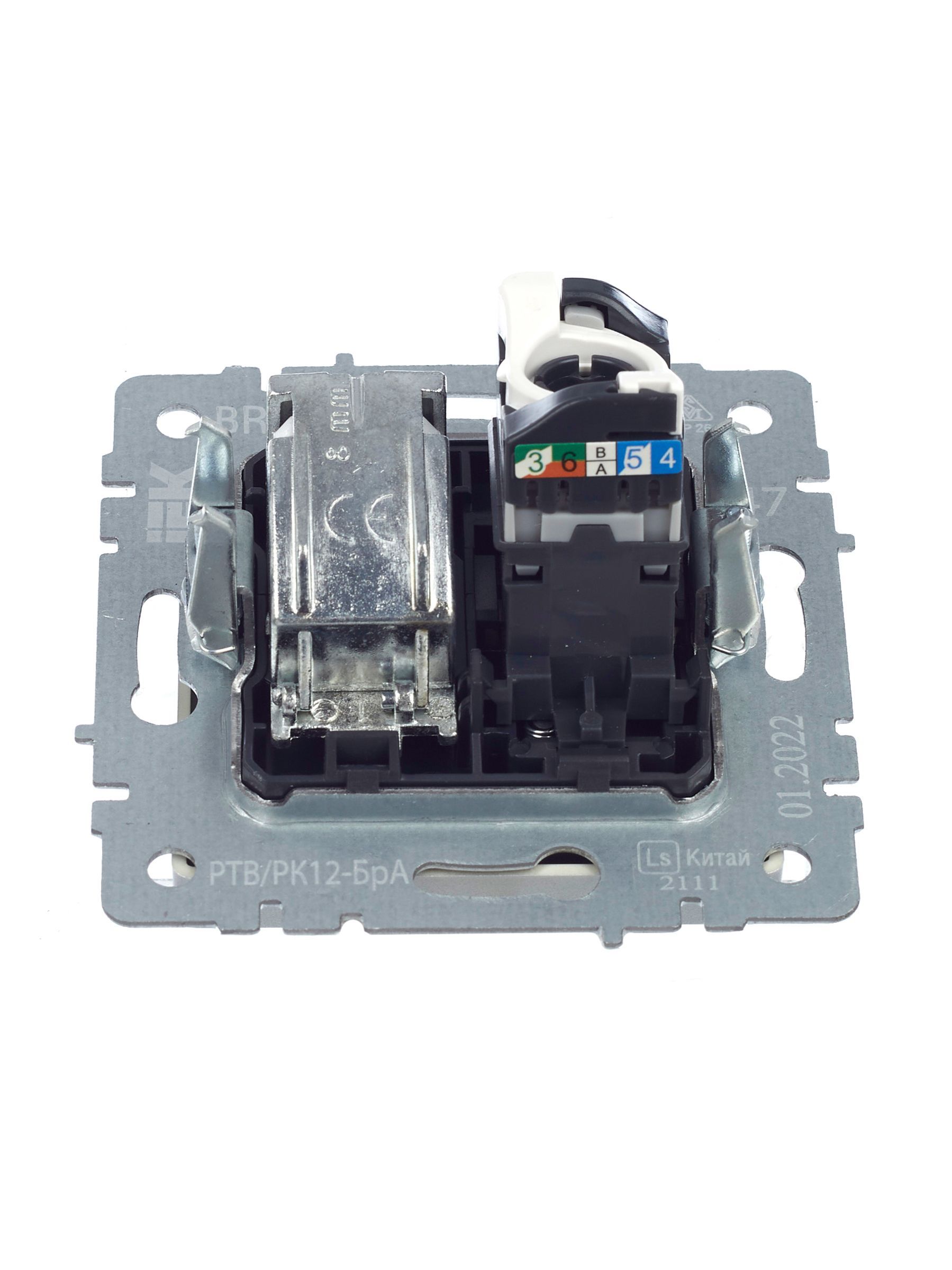 BRITE Розетка двойная TV+RJ45 кат.5E РТВ/РК12-БрА алюминий IEK - Фото 8