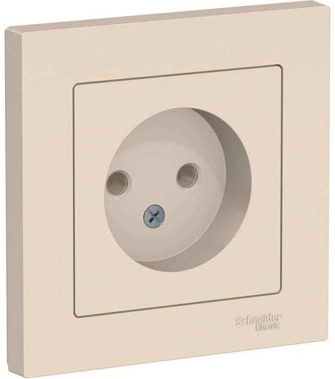 Розетка 1-м СП AtlasDesign 16А IP20 без заземл. в сборе беж. SE ATN000240