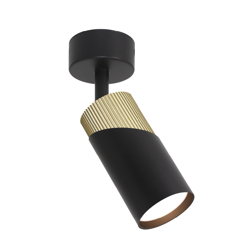 Накладной светильник WOLTA WSL-GU10/S06BG IP20 под лампу GU10 Чёрный/золото DOLCE D60x180 1/50 - Фото 3