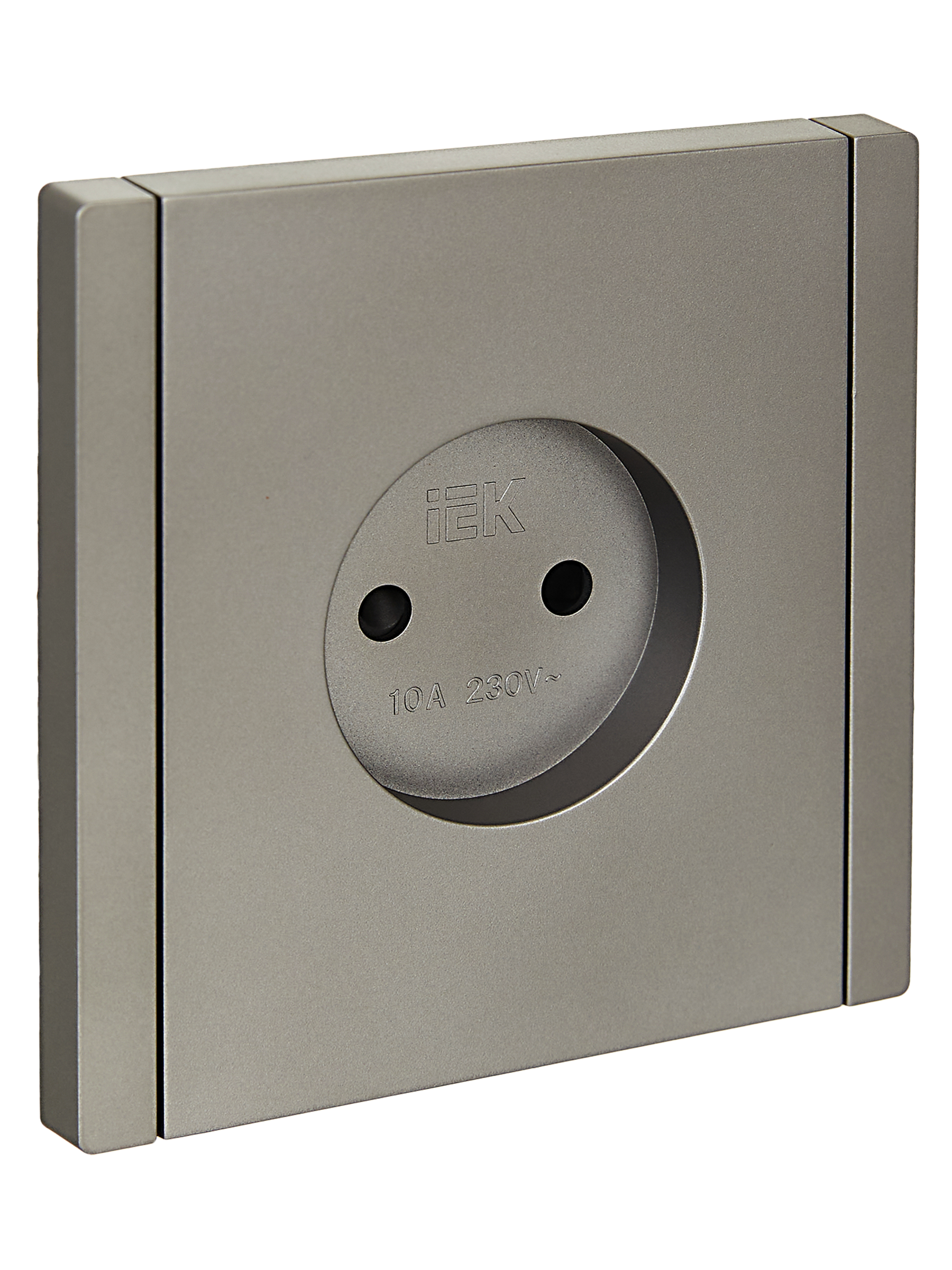 FORTE&PIANO Розетка 1-местная без заземления с защитными шторками винтовое крепление 10А FP517 сталь IEK FP-R13-10-K46