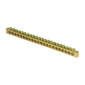 Шина PEN "ноль-земля" (6x9мм) 22 отв. латунь крепеж по краям EKF sn0-63-22-k