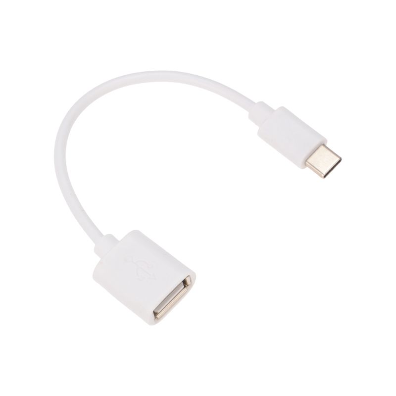 Кабель USB OTG, шт. Type-C – гн. USB-А, 2,4A, 0,15м, ПВХ, белый REXANT 18-1180