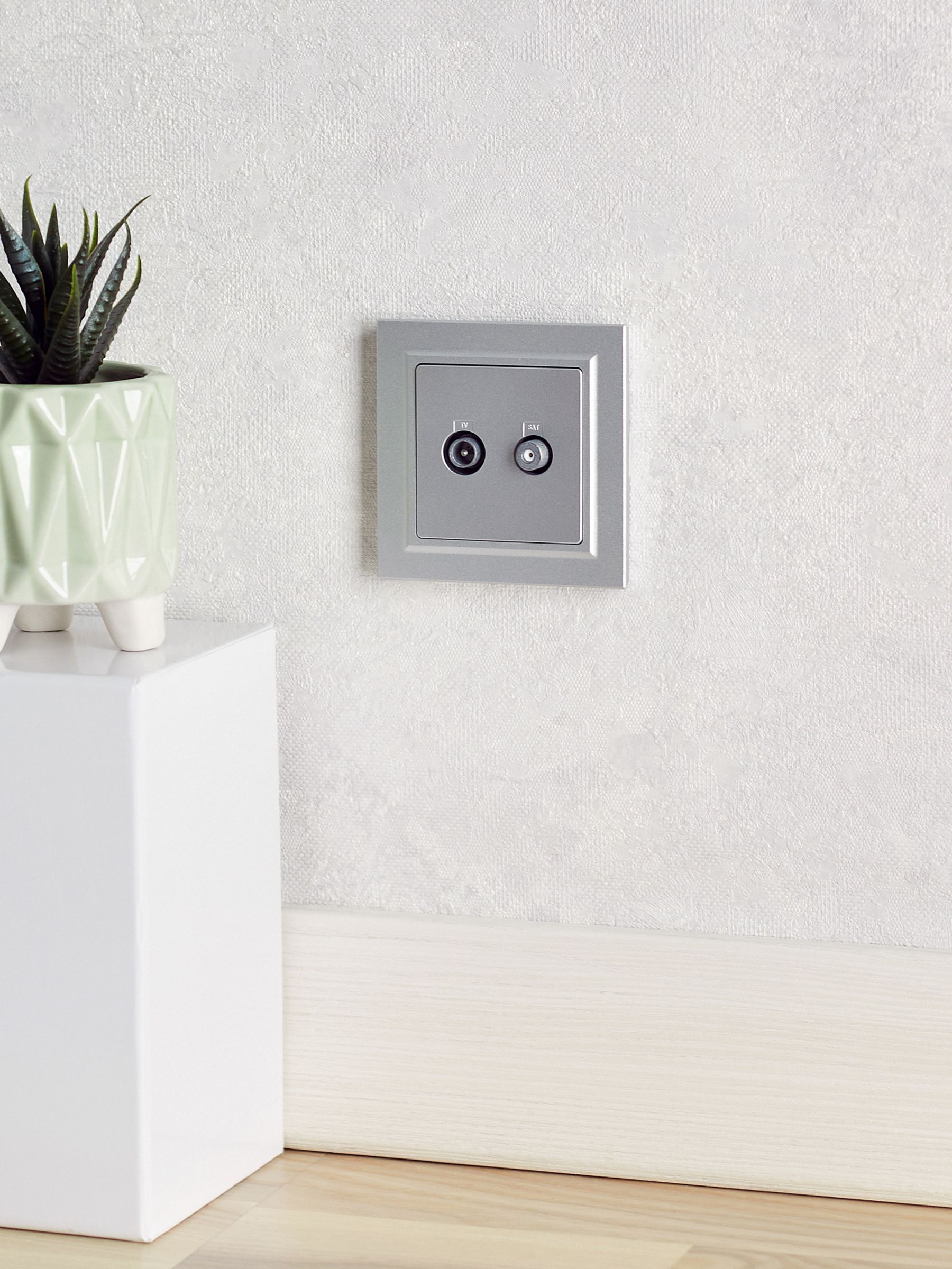 BRITE Розетка двойная TV+SAT РТВ/РСп12-БрА алюминий IEK - Фото 5