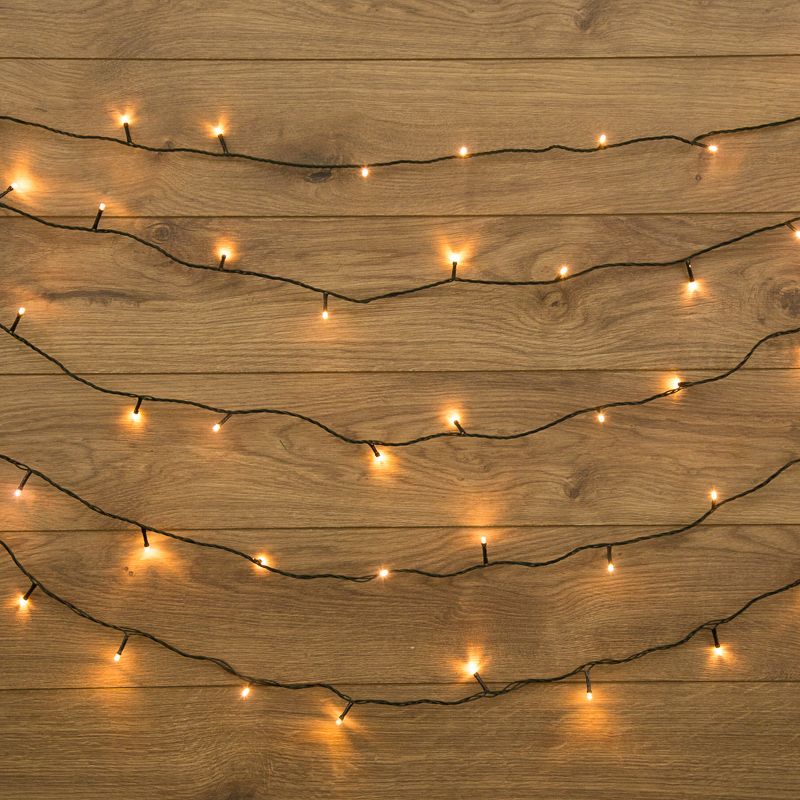 Гирлянда Твинкл Лайт 4 м, темно-зеленый ПВХ, 25 LED, цвет ТЕПЛЫЙ БЕЛЫЙ