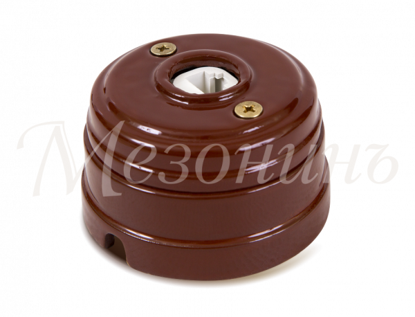 Розетка ретро компьютерная RJ45  (в комплекте с подъемной рамкой D70x45), цвет - коричневый, коллекц