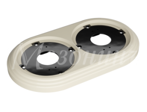 Рамка двухместная пластиковая, 163x92x14 мм, цвет - слоновая кость, серия УСАДЬБА, ТМ МЕЗОНИНЪ GE30702-02