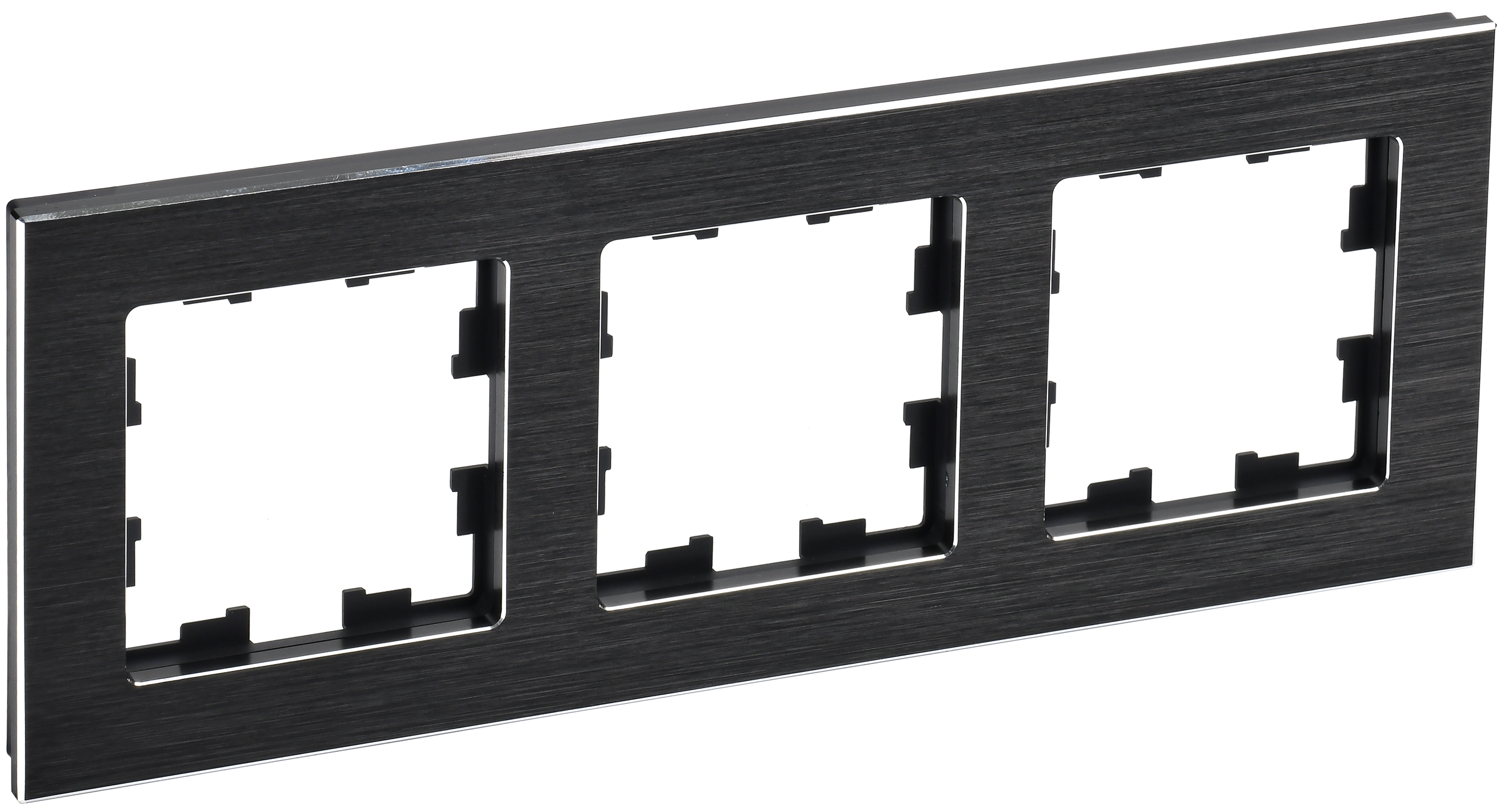 BRITE Рамка 3 -местная РУ-3-1-БрЧ металл черный IEK BR-M32-M-K02
