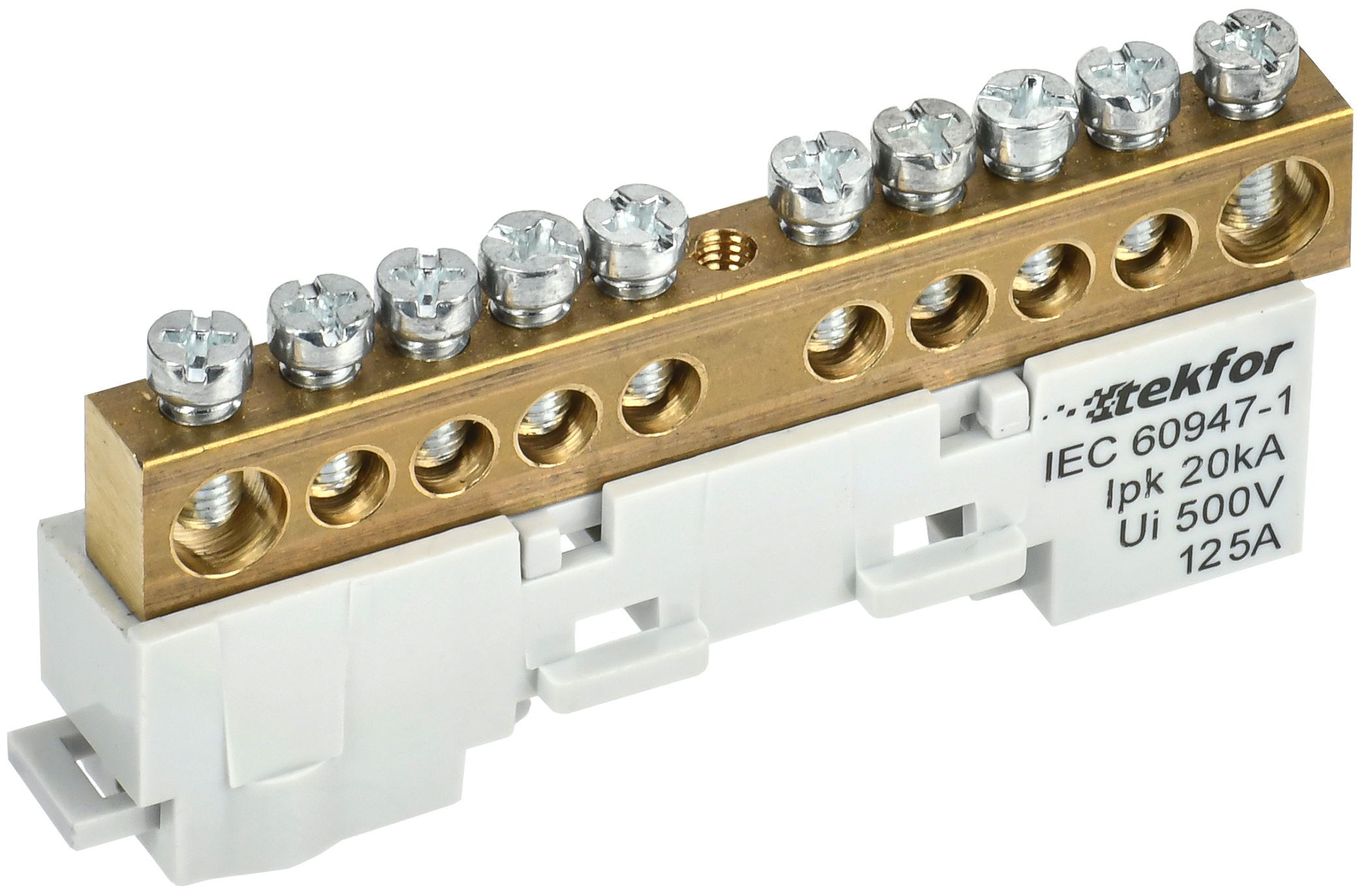 TEKFOR Шина L "фаза" неизолированная на универсальном держателе 8х12-10-Ср IEK TF-NN20-10-DL-K03