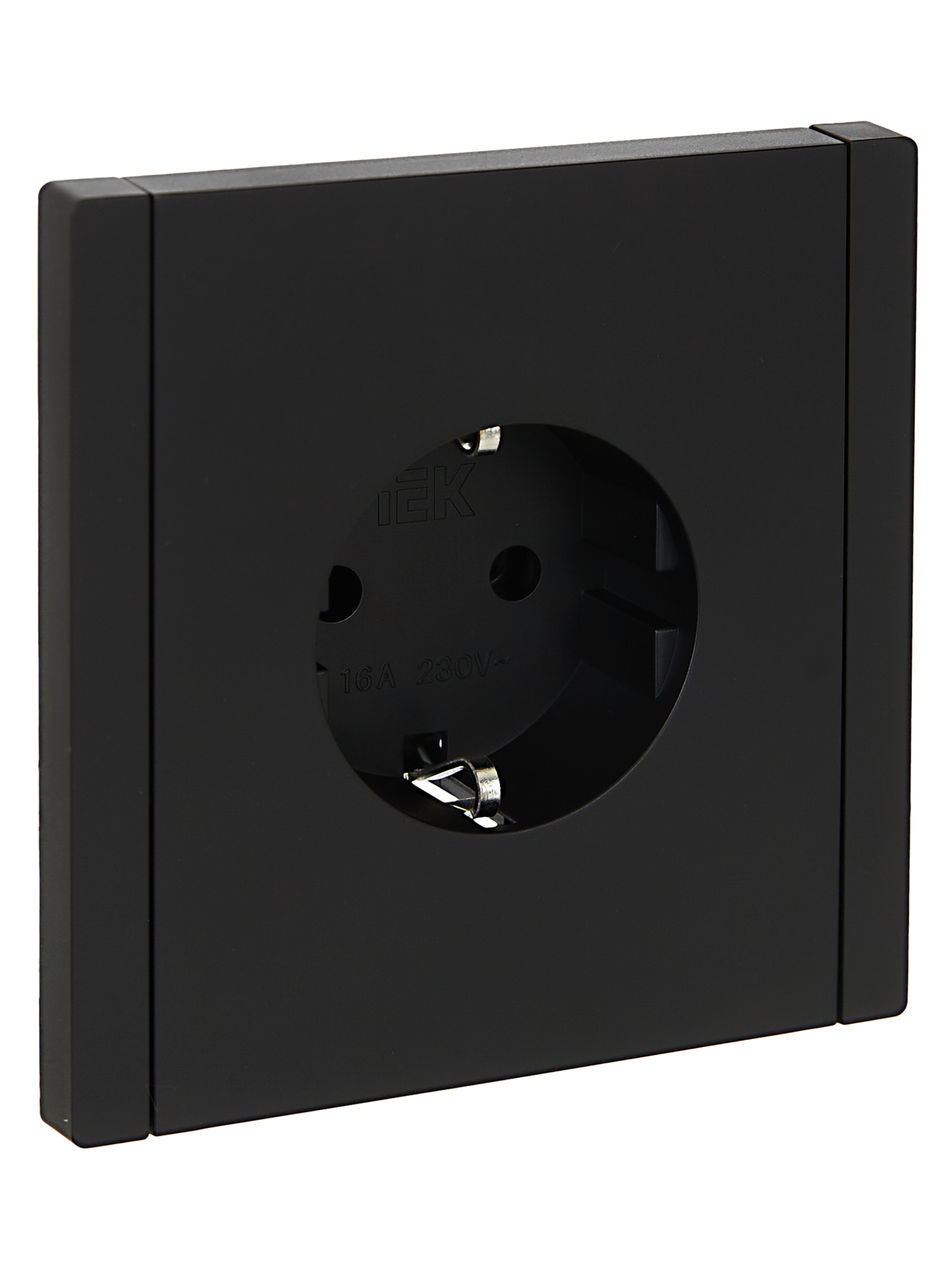 FORTE&PIANO Розетка 1-местная с заземлением без защитных шторок винтовое крепление 16А FP116 черный IEK FP-R11-16-K02