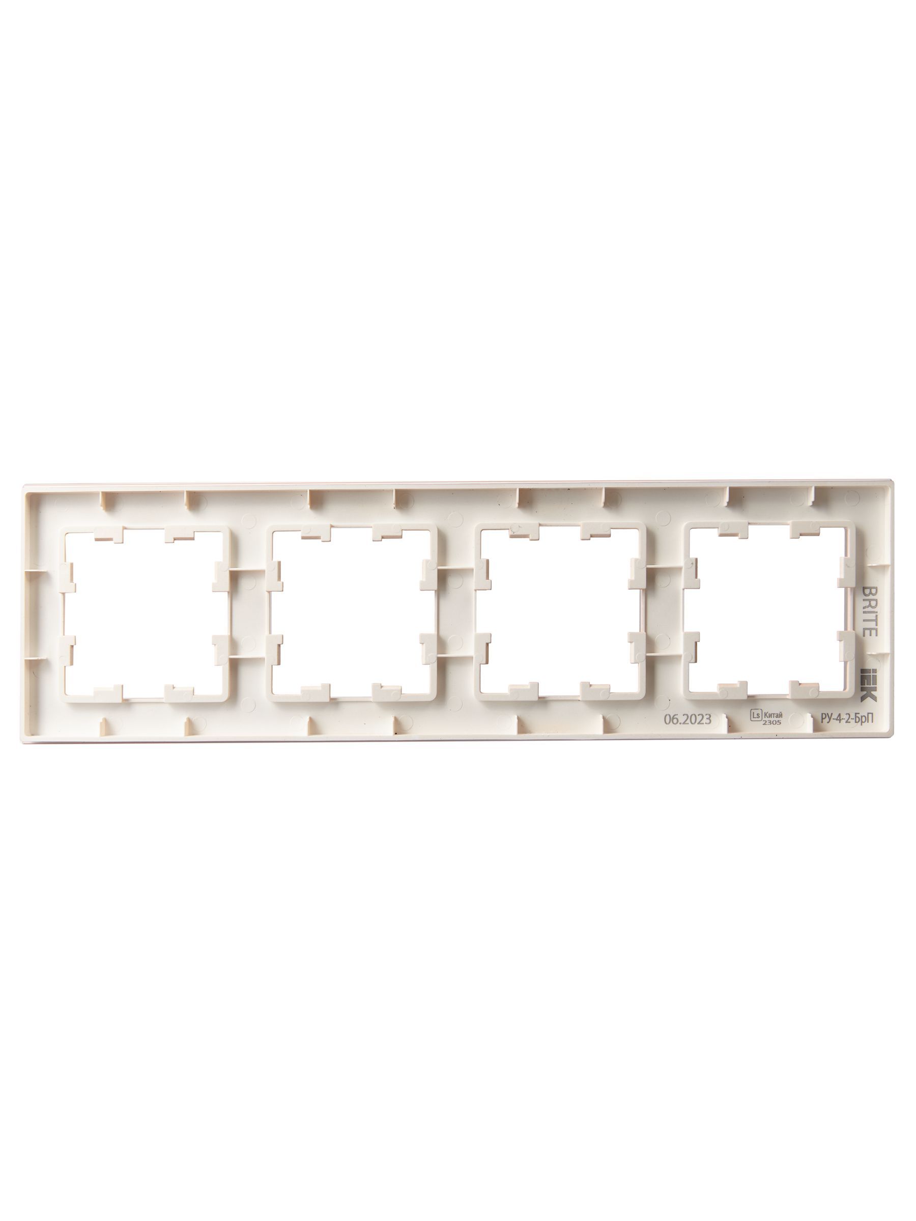 BRITE Рамка 4-местная РУ-4-2-БрП стекло персиковый матовый IEK - Фото 6