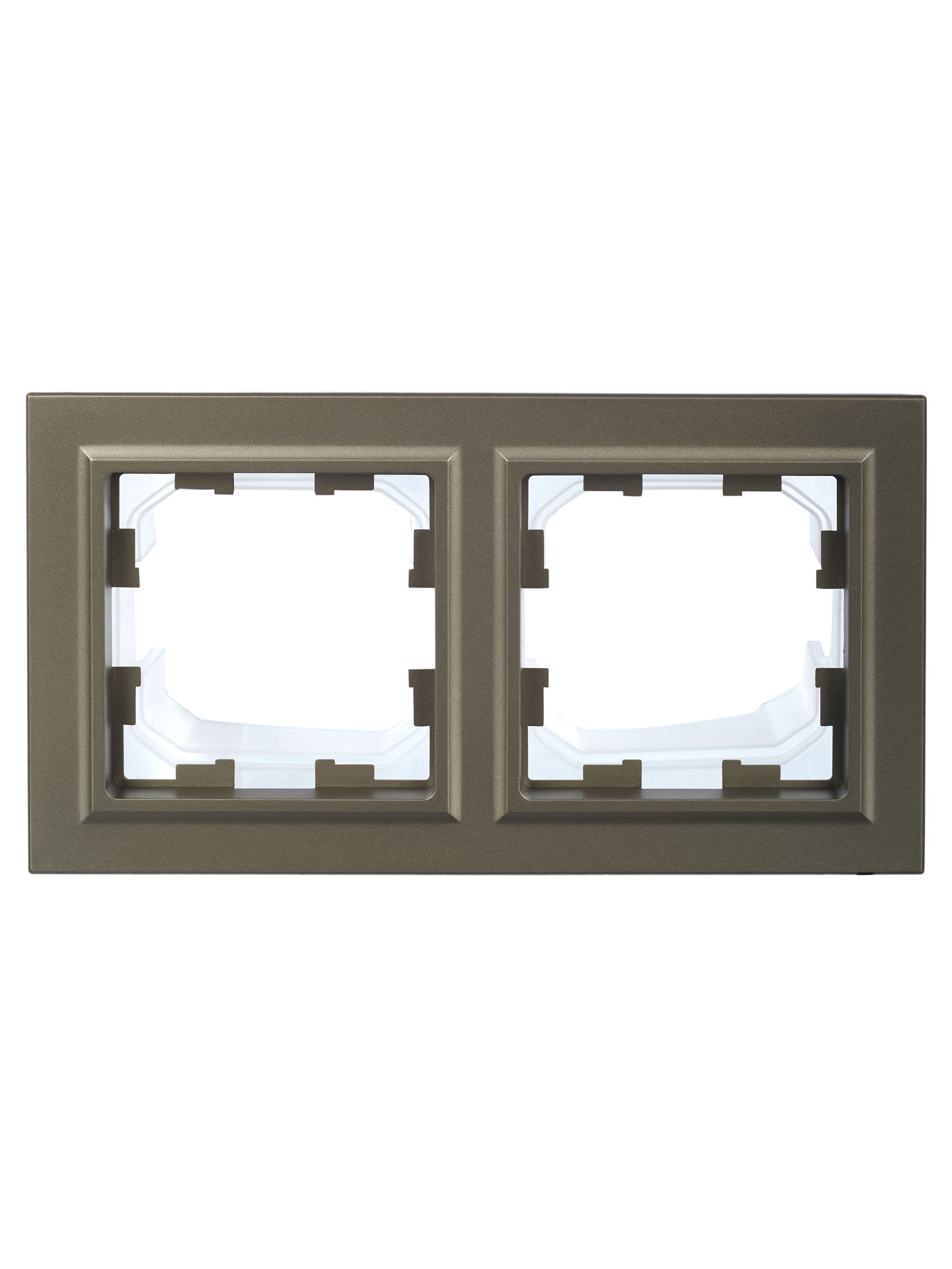 BRITE Рамка 2-местная IP44 РУ-2-БрШ-44 шампань IEK - Фото 2