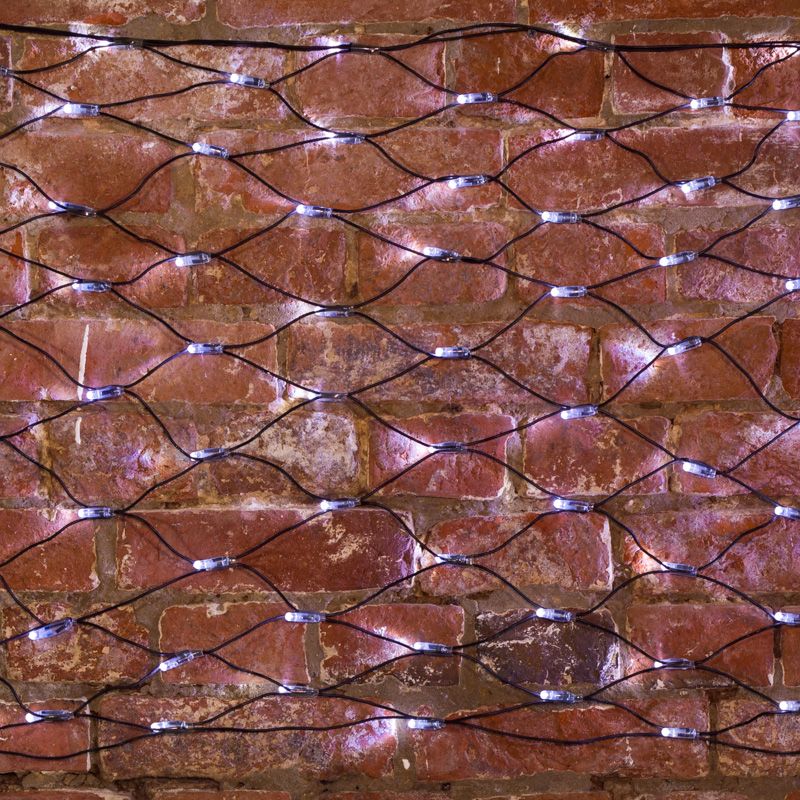 Гирлянда светодиодная Сеть 2х0,7м 176 LED БЕЛЫЙ черный ПВХ IP65 свечение с динамикой 230В контроллер в комплекте NEON-NIGHT