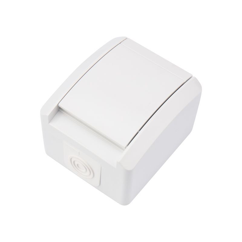 Розетка одноместная (керамика) INDUSTRIAL IP54 с/з, о/у, белая KRANZ KR-78-0814