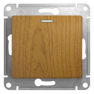 Переключатель проходной 1-кл. СП Glossa 10А IP20 (сх. 6а) 10AX с подсветкой механизм дерево дуб SE GSL000563 288565