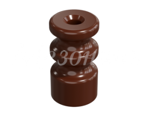 Изолятор фарфоровый двойной для наружного монтажа витой электропроводки, цвет -коричневый,  (20 шт/у