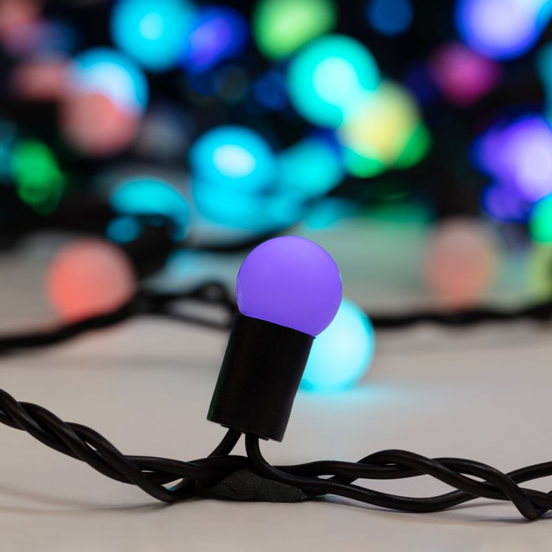Гирлянда светодиодная Мультишарики Ø17,5мм 20м 200 LED RGB черный ПВХ IP65 быстрая смена цвета 24В NEON-NIGHT - Фото 3