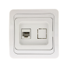 Лондон Розетка Phone 1-местная белая EKF EET01-034-10