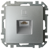 Розетка компьютерная скрытой установки РК18-007 серебро 6046BY
