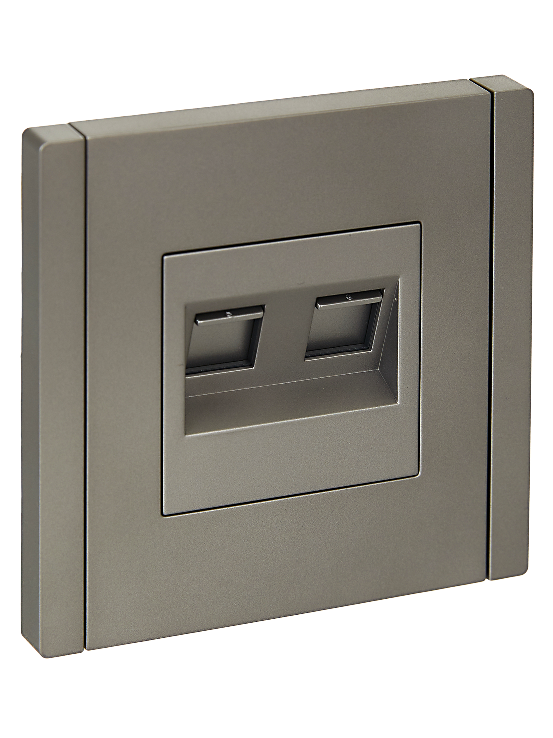 FORTE&PIANO Розетка компьютерная двойная RJ45 кат.6 FP534 сталь IEK FP-K20-2-K46