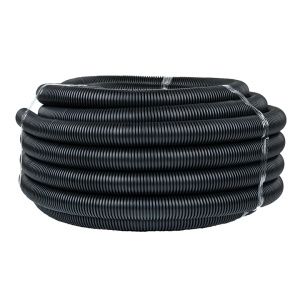 Труба гофр. негорючая безгалог. FRHF с протяжкой d40 мм (25 м) черн. EKF-Plast FRHF-40