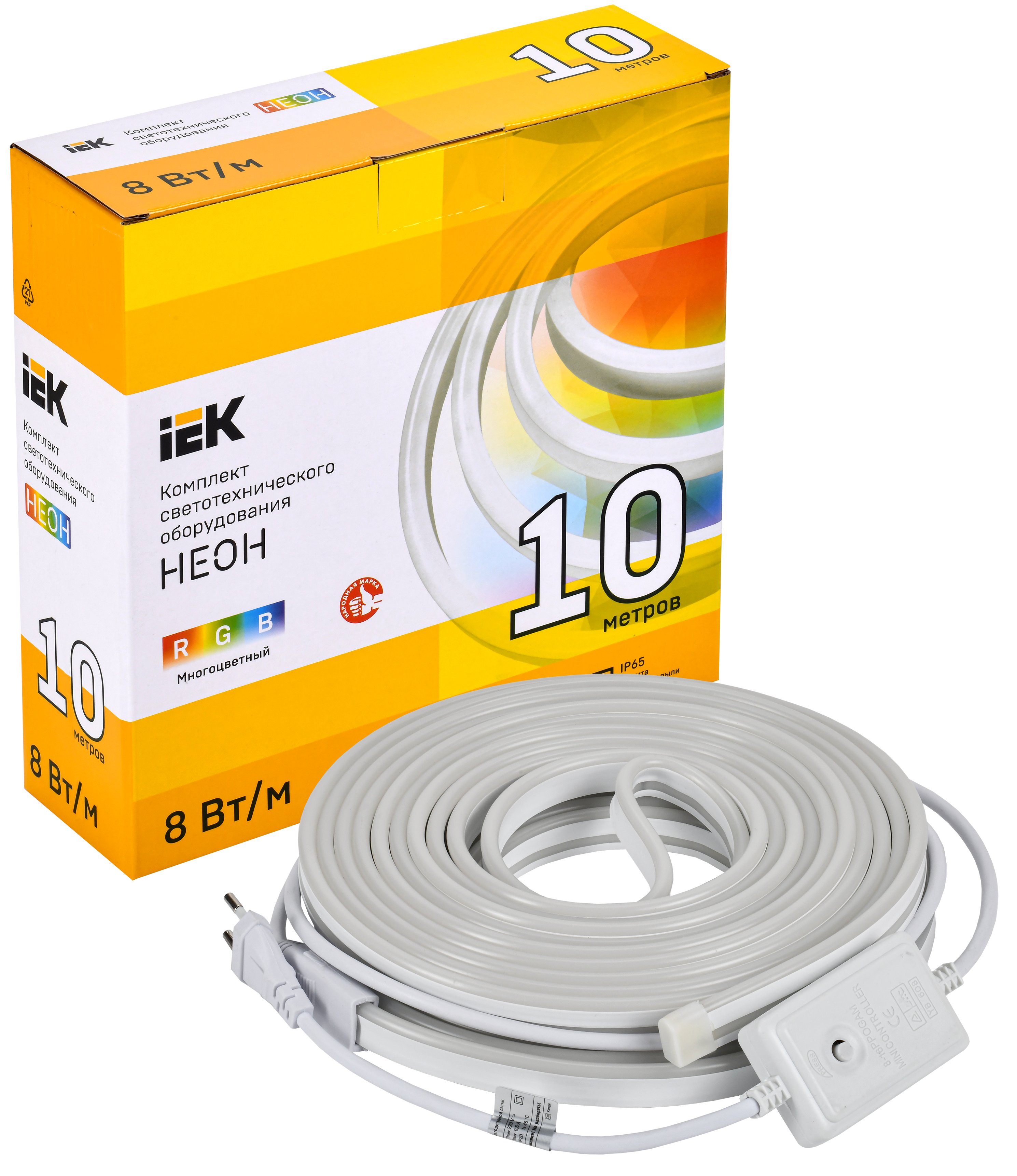 Комплект светодиодной подсветки "Неон" (лента LED 10м LSR5-5050RGB60-8-IP65-220В + драйвер) IEK - Фото 2