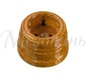 Art-Decor Розетка ретро фарфоровая двухполюсная с з/к, в компл с подъемной рамкой 16А 250В, цве