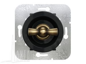 Выключатель проходной, скрыт,уст,, цвет - чёрный/бронза Лахта "СенатЪ" GE35404-0536