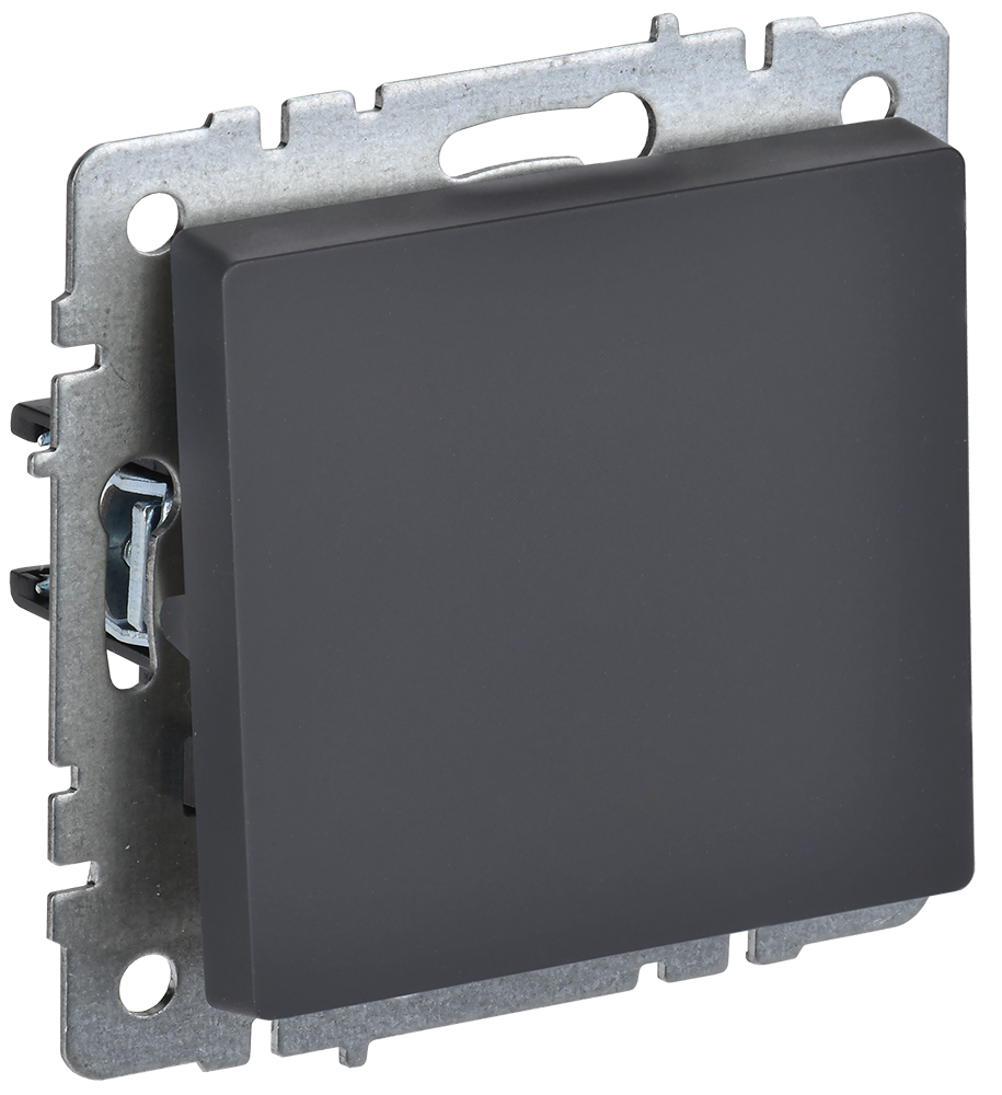 BRITE Выключатель 1-клавишный самовозвратный 10А ВС10-1-4-БрГ графит IEK BR-V14-0-10-K53