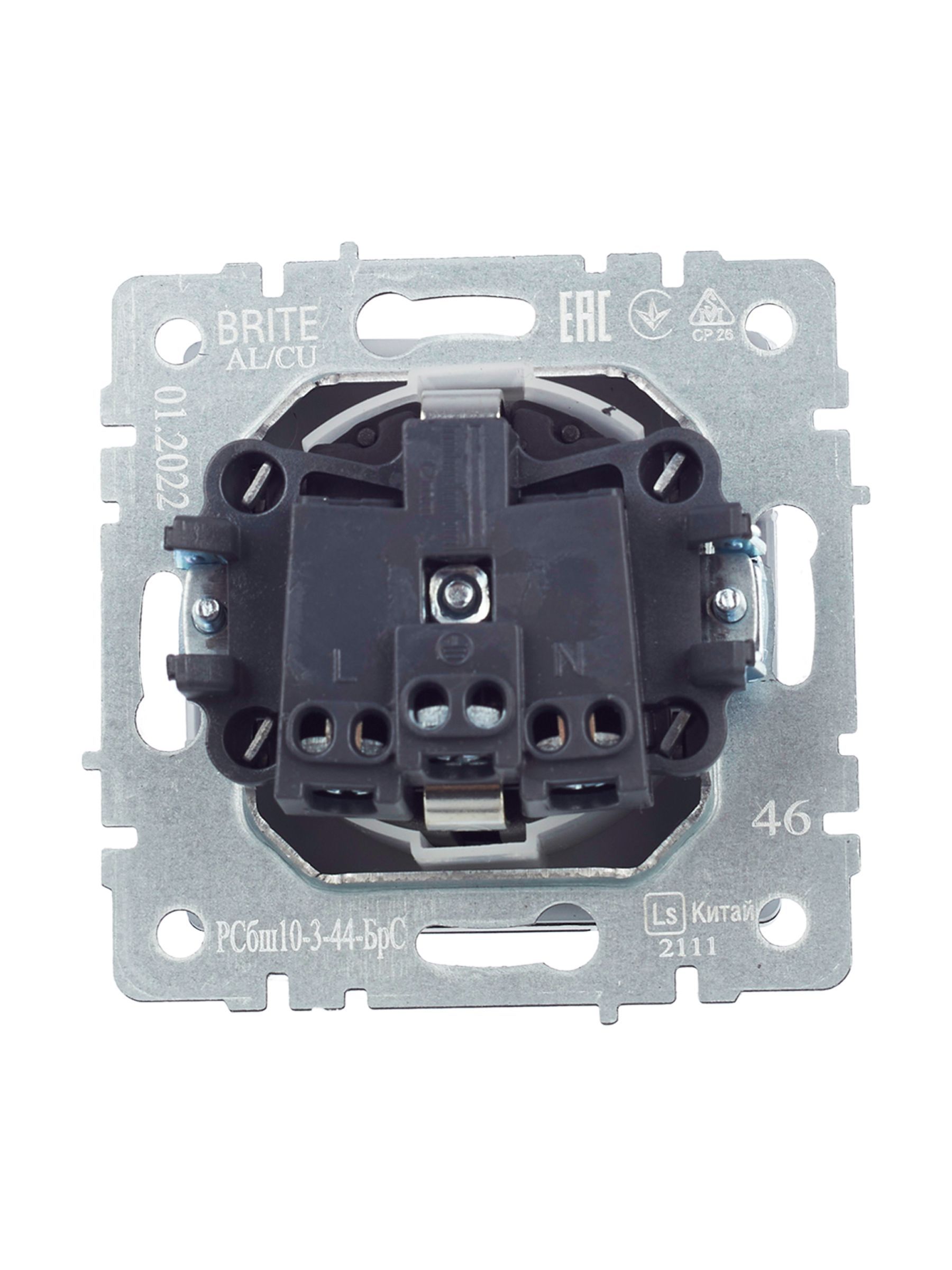 BRITE Розетка 1-местная с заземлением с защитными шторками и крышкой 16А IP44 РСбш10-3-44-БрС сталь IEK - Фото 9