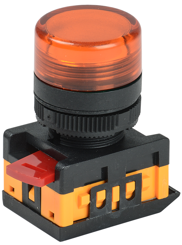 Лампа AL-22TE сигнальная d=22мм желтый неон/240В цилиндр IEK