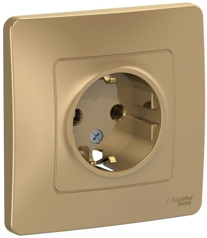 Розетка 1-м СП Blanca 16А IP20 250В с заземл. без защ. шторок титан SE BLNRS001014 - Фото 2