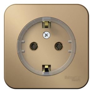 Розетка 1-м ОП Blanca 16А IP20 250В с заземл. без защ. шторок с изолир. пластиной (компакт) титан SE BLNRA110114 1210592