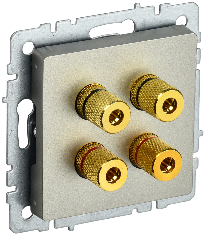 BRITE Аудиорозетка 4-местная РА10-БрШ шампань IEK BR-S40-K37