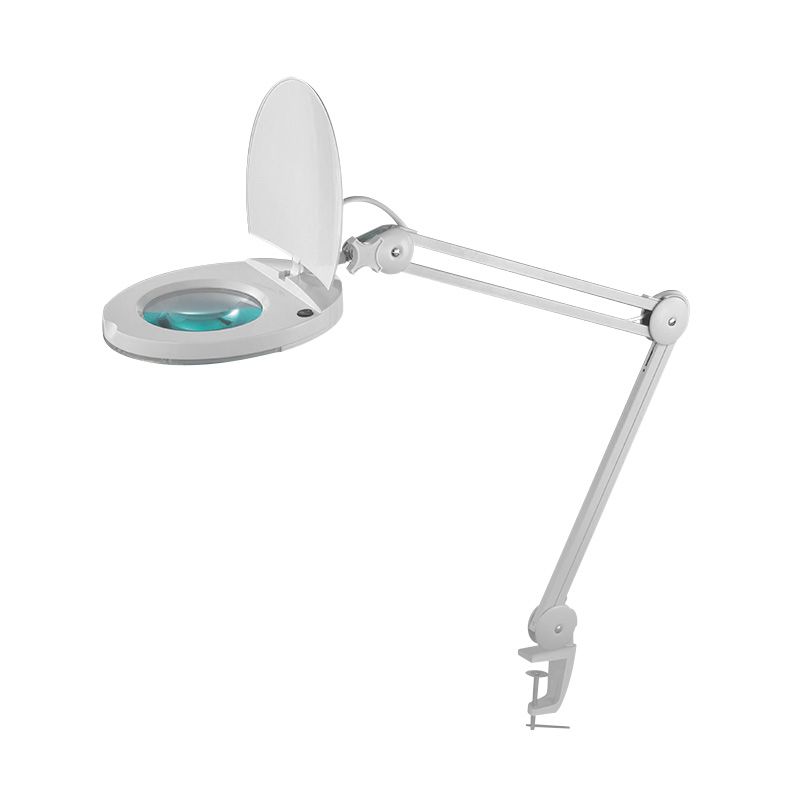 Лупа на струбцине круглая 8D с подсветкой и крышкой, ø127мм, белая (6025,BO) REXANT 31-0221