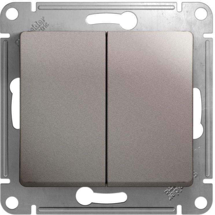 Выключатель 2-кл. СП Glossa 10А IP20 (сх. 5) 10AX механизм платина SE GSL001251
