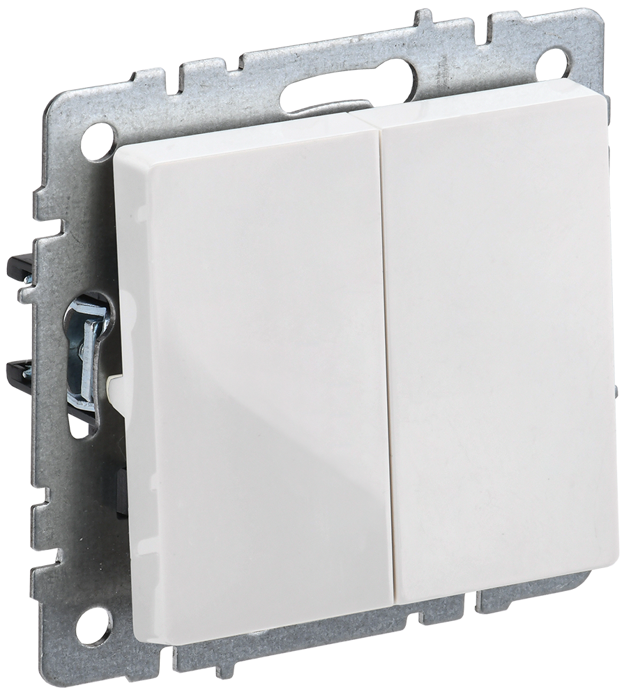 BRITE Выключатель 2-клавишный 10А ВС10-2-0-БрБ белый IEK BR-V20-0-10-K01