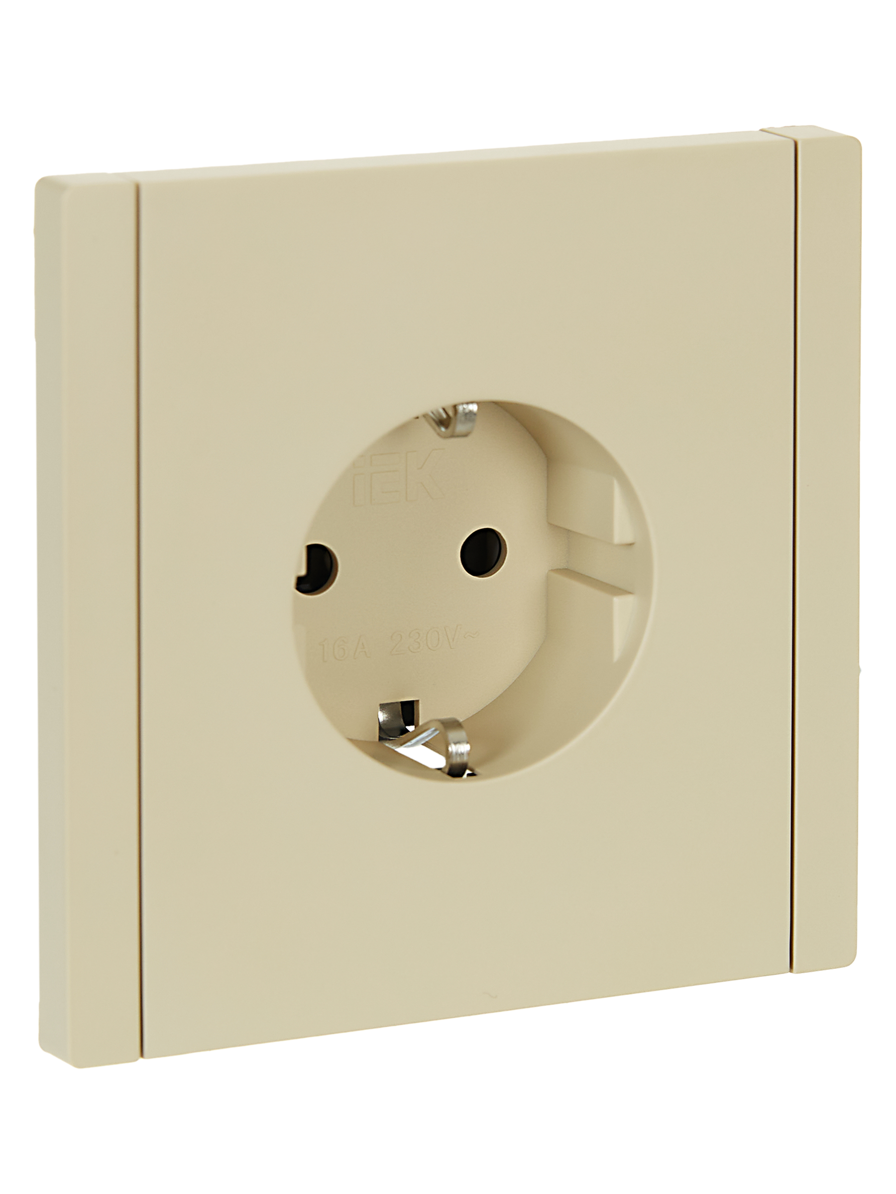 FORTE&PIANO Розетка 1-местная с заземлением с защитными шторками безвинтовое крепление 16А FP413 ваниль IEK FP-R14-16-1-K10
