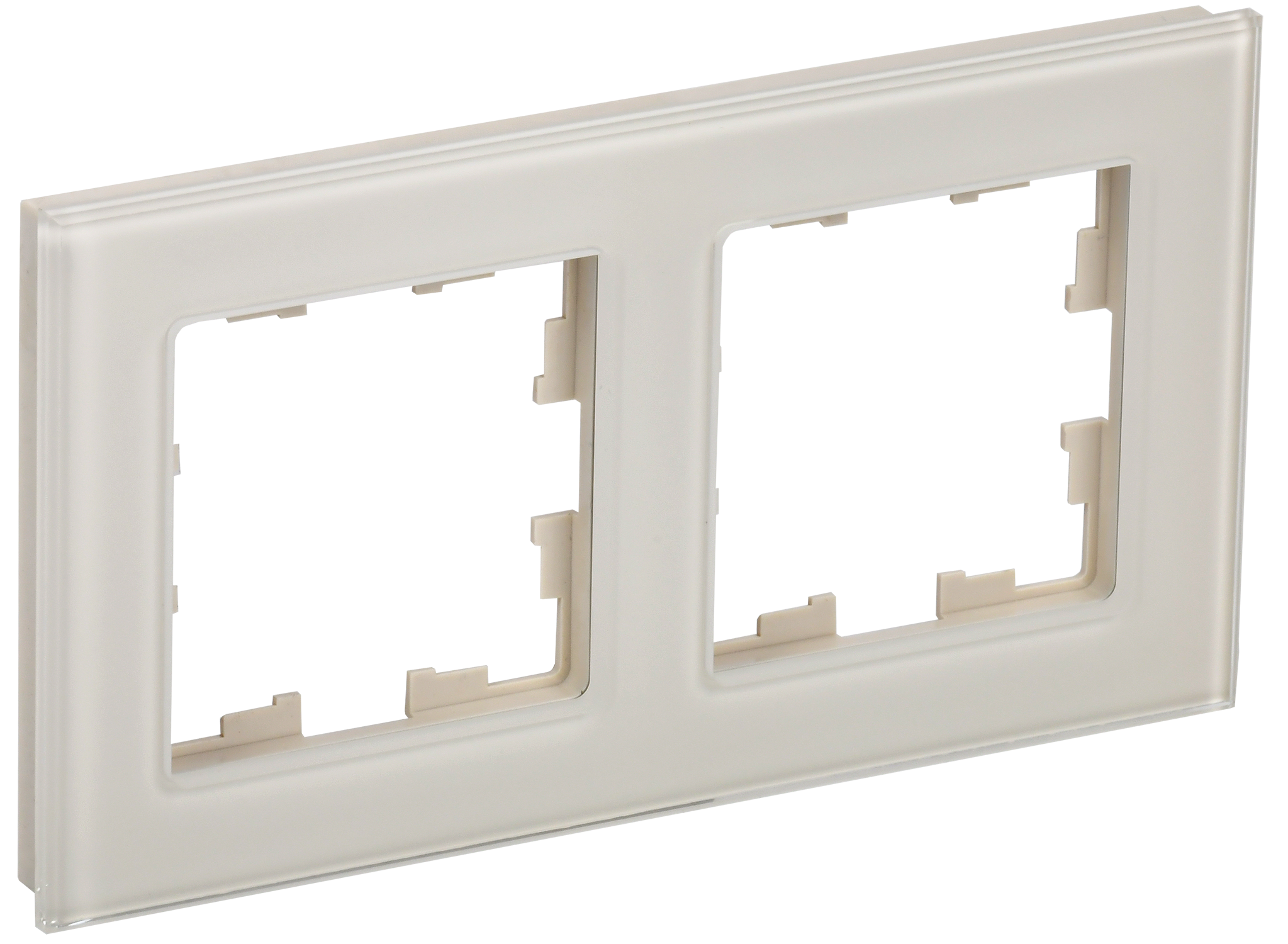 BRITE Рамка 2 -местная РУ-2-2-БрВа стекло ванильный IEK