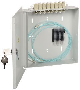 ITK Оптический настенный распределительный кросс укомплектованный: LC (Duplex) 8шт, (OM3) FOBX8-N-8LCUD03